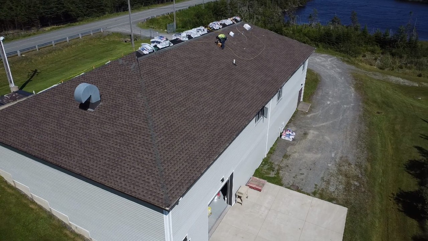Completed shingle roofing system on an institutional facility in Guysborough