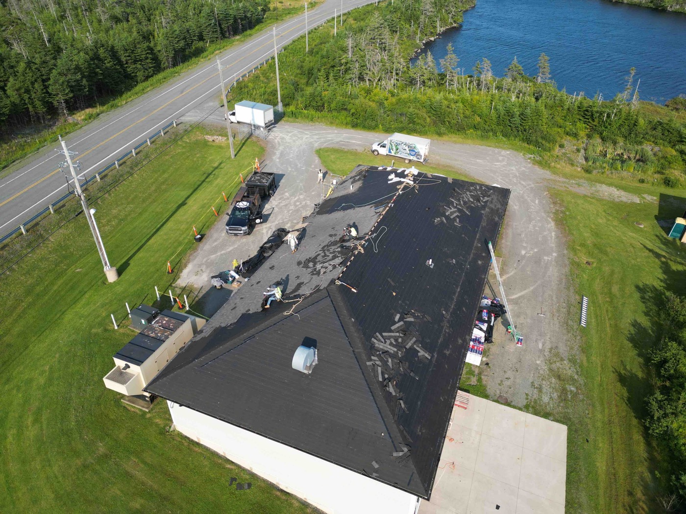 Roof replacement work progressing across the institutional building